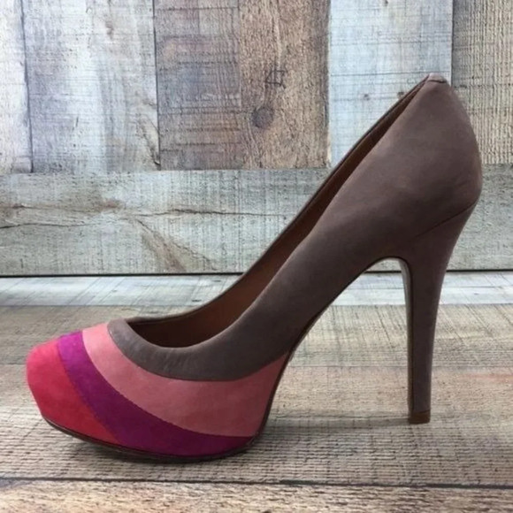 Schultz Closed High Heel Nubuck Capuccino Shoes Women's 8B  Slip On‎ - Picture 4 of 11